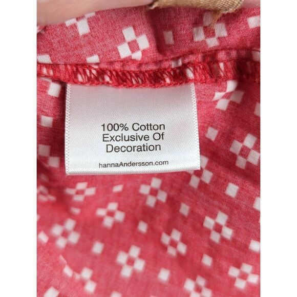 Hanna Anderson Girl’s Red Ribbon Strap Cotton Shift Dress Size 4 - Picture 9 of 11